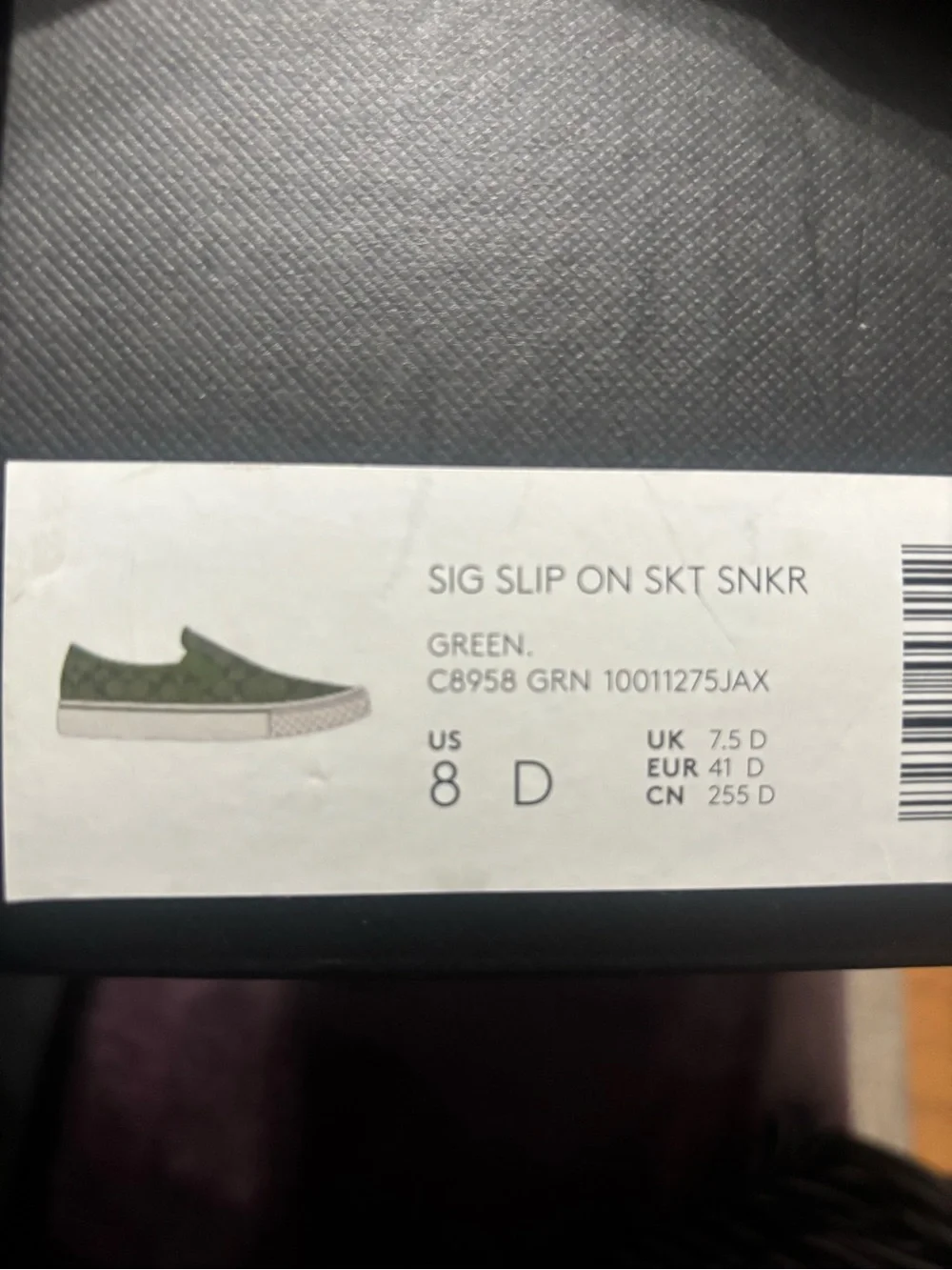 Coach Green Signature Slip-On Sneaker with White Trim